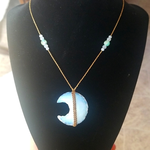 Opalite Moon Necklace - Picture 2 of 3